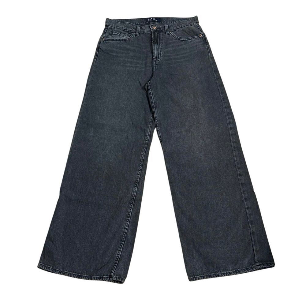 Gap Size 8 29 Long 8L 29L High Rise Wide Leg Jeans Vintage Black